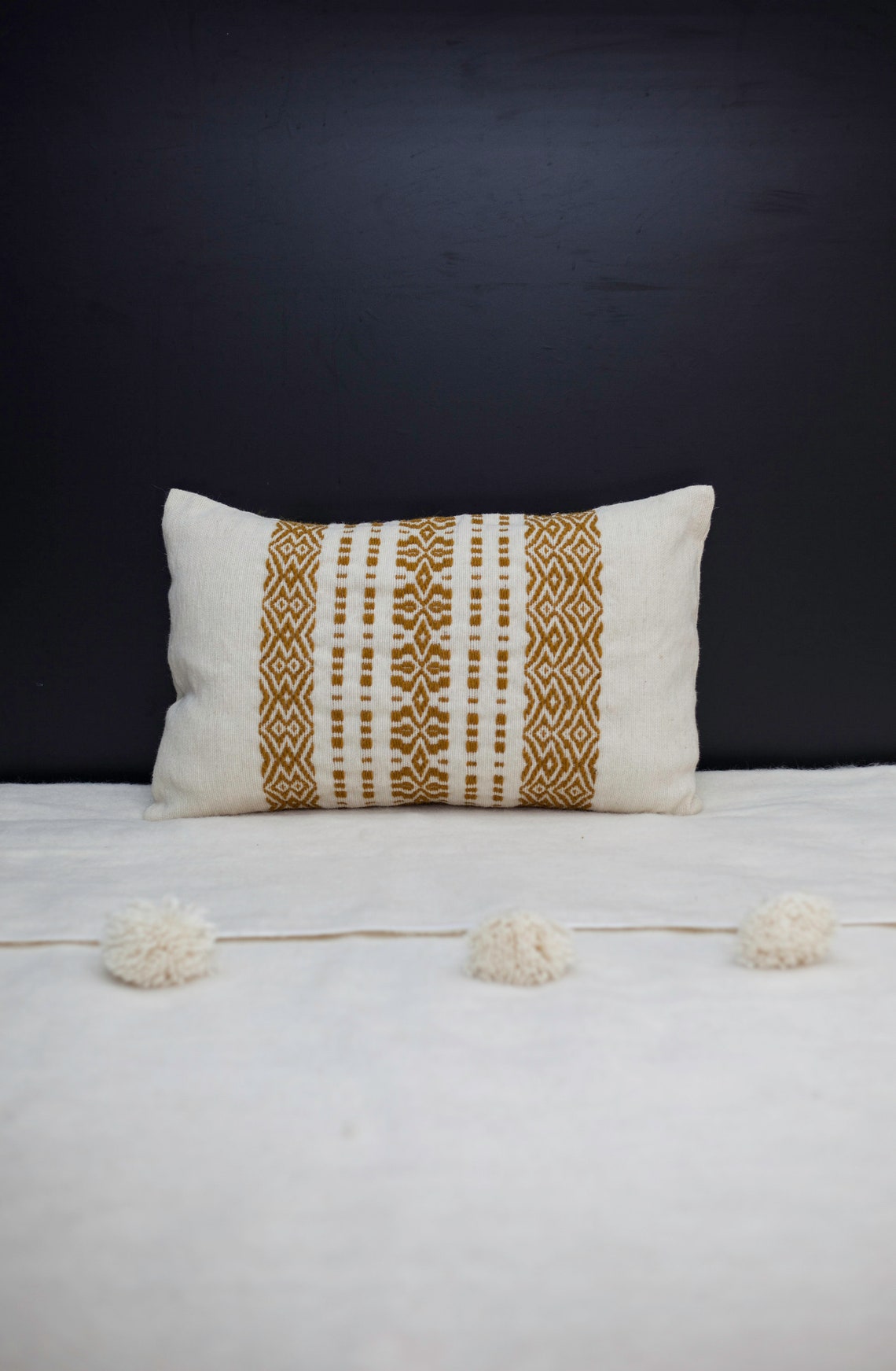 Unique Mustard Pillow Cases Wool Handwoven Design Etsy