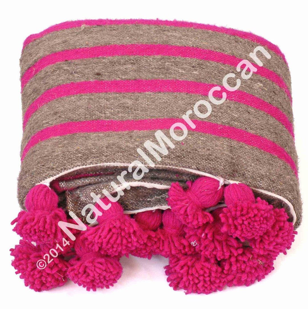 Moroccan Pom Pom Blanket and Throw Bohemian Blanket Berber Etsy