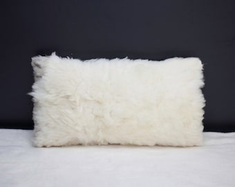 Natural Sheep Skin Pillow , Lamb Fur Pillow, Fluffy Wool Pillow Cover, Luxurious Moroccan Handmade Pillow Case