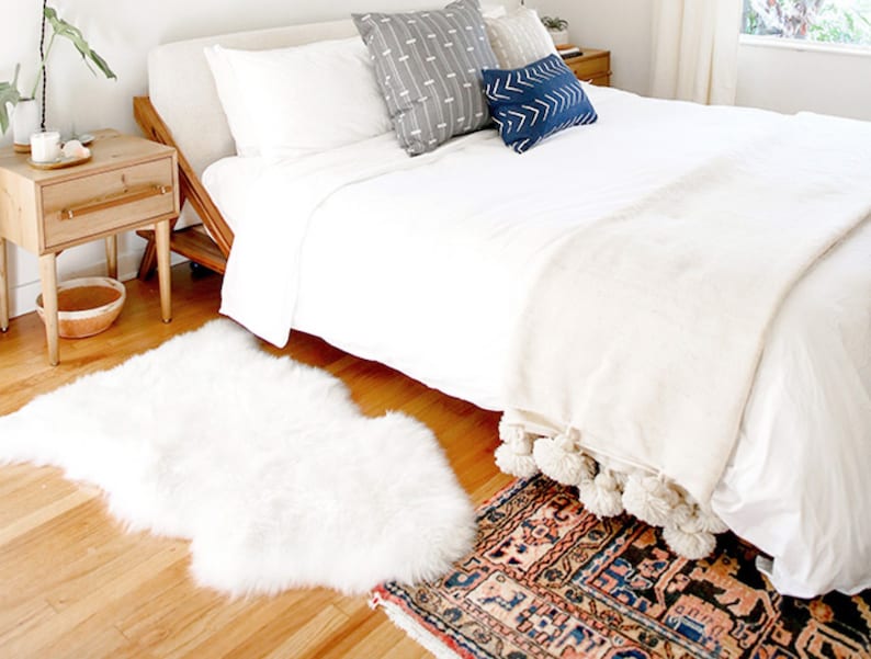 Ivory White Moroccan Pom Pom Throw Blanket With Tassels Etsy