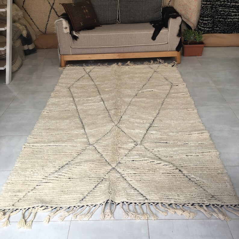 Authentic Moroccan Wool Rug Neutral Patterns. Beni Ourain Etsy