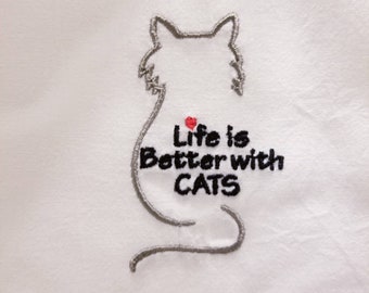 Cat Lover tea towel