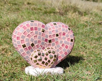 Kit per mosaico a forma di cuore su supporto. Kit per mosaico 3D. Kit per mosaico 3D. Kit per mosaico a forma di cuore fai da te. Kit creativo per lavori manuali.