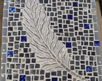 Small feather painting in mosaic