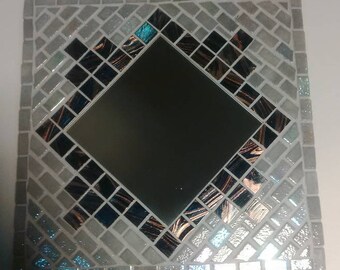 Square mosaic mirror enamels and glass paspa
