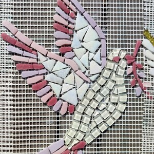 Dove mosaic pink, parma, white and fuchsia