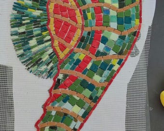 Mosaic seahorse for swimming pool - swimming pool motif