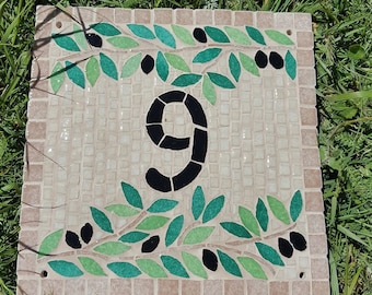 Mosaic olive branch street sign
