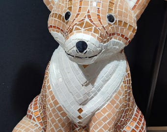 Mosaic fox sculpture - outdoor sculpture