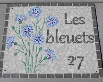House sign on &quot;Les Bleuets&quot; street, made to order