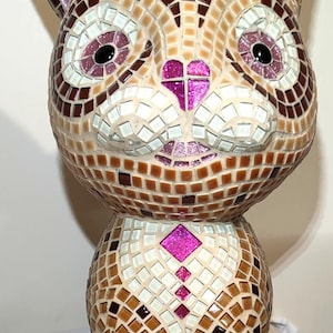Tete De Chat Mosaique Nacre Forme Ronde Etsy