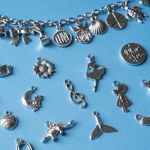 Design Your Own Charm Jewelry, Silver Charm Bracelet, Create Your Own Custom Personalized Charm Jewelry
