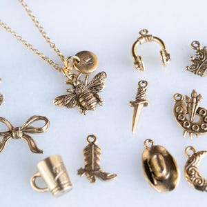 Custom Gold Charm Necklace, Choose Your Charms,  Create Your Own Custom Charm Jewelry
