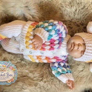 Baby Bubbles coat, hats, pants and boots set pdf digital knitting pattern