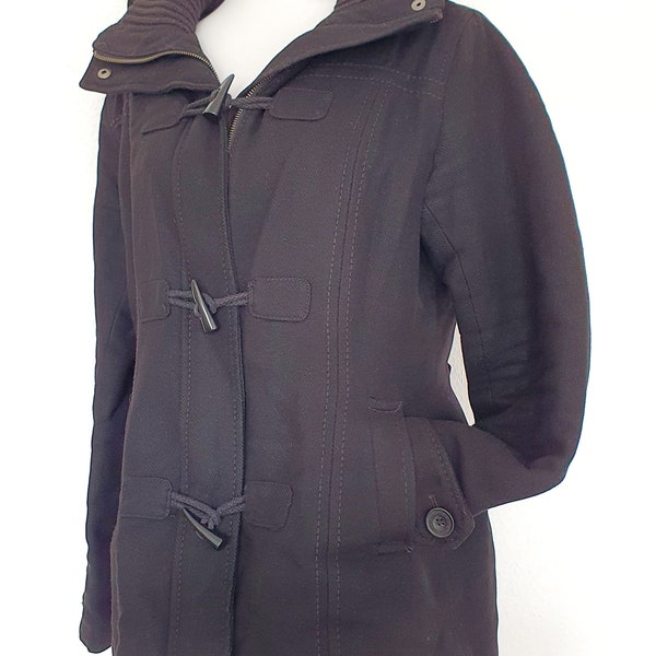 parka courte duffle coat manteau manteau court parka avec capuche veste de transition noire taille 40 42