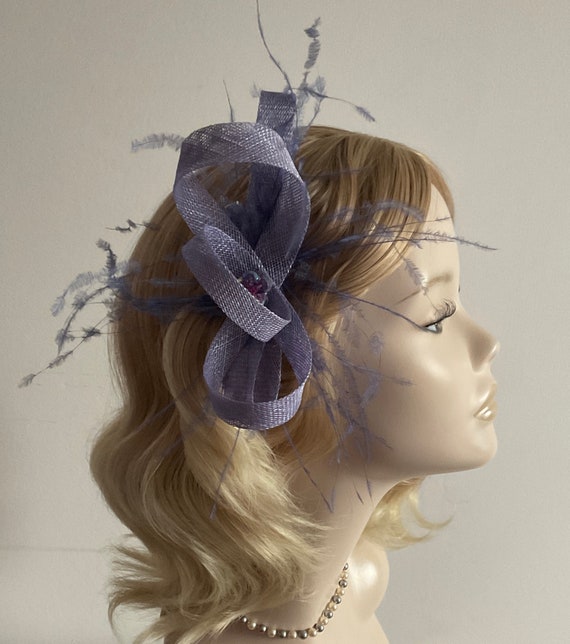 A PERIWINKLE LILAC BLUE Fascinator Made 