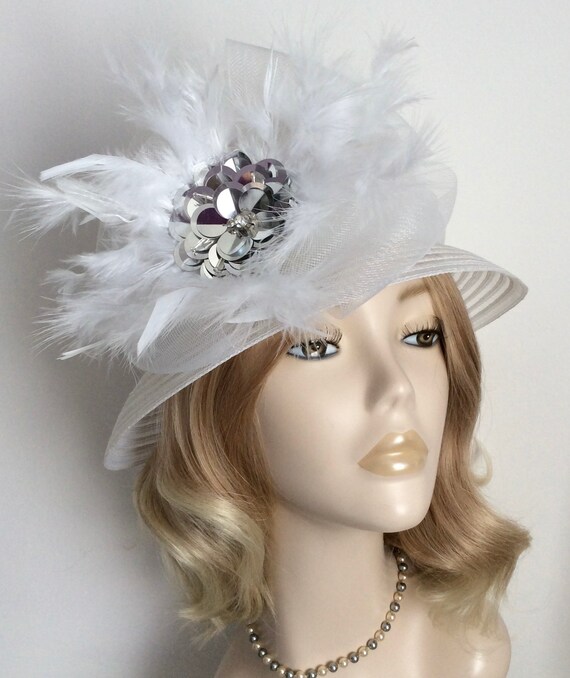 SILVER HAT Made With Crin Feathers 