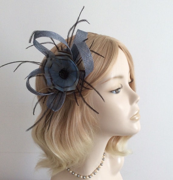 AIRFORCE BLUE and BLACK Fascinator Made 