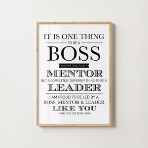 Boss Mentor Leader Appreciation Print: Thank You Gift (Digital Download)