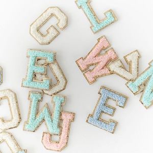 Chenille Letter Patch Sticker Chenille Patch Embroidered Letter Patch Varsity Letter Patch Self Adhesive Chenille Letter Patch