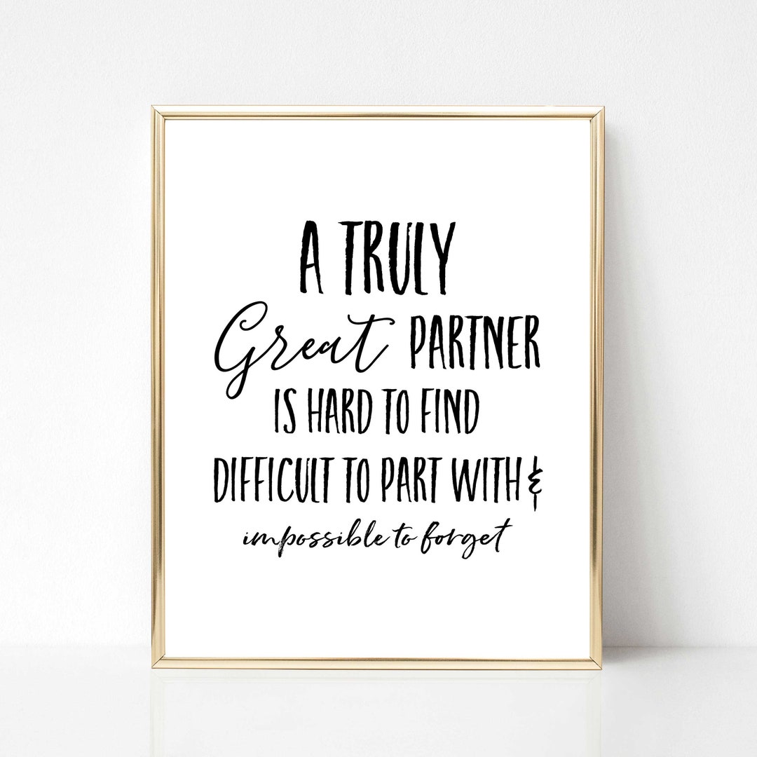 A Truly Great Partner Printable Gift Business Partner Gift Appreciation