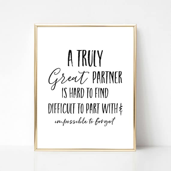 A Truly Great Partner Printable Gift Business Partner Gift