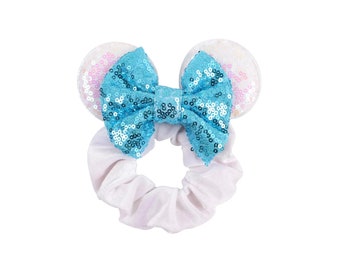 Princess Mouse Ear Scrunchies, Princess Inspired Scrunchies, Sequin Bow Ear Scrunchies, Frozen Inspired Scrunchies