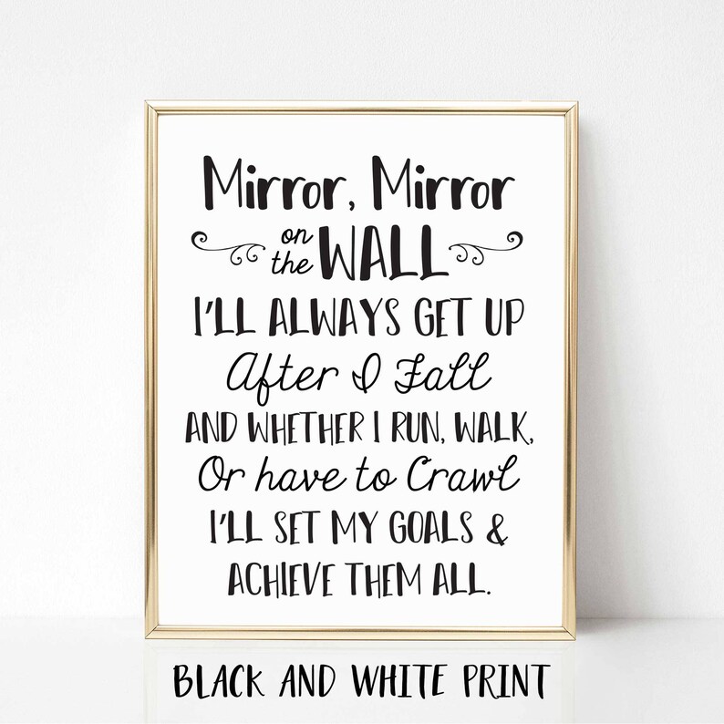 Mirror Mirror Quote Real Foil Print Inspirational Gift for Etsy
