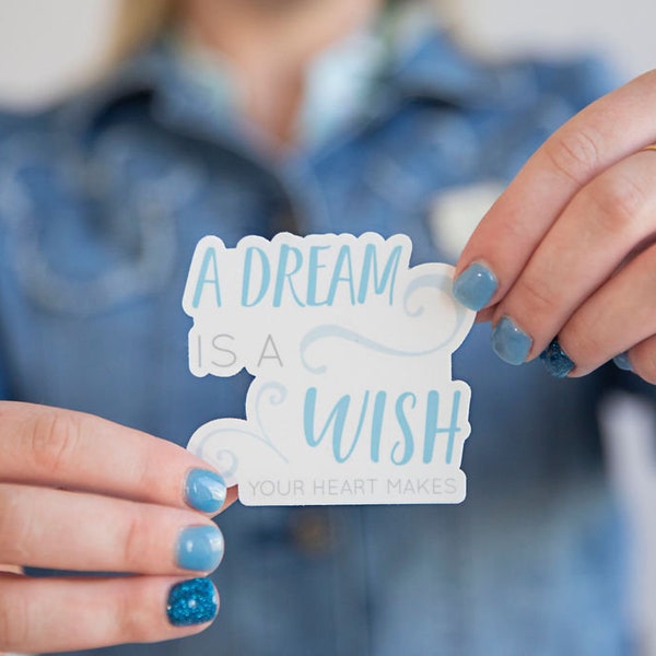 A Dream is a Wish Your Heart Makes Sticker, Greatest Risk Sticker, Cinderella Inspired Gift, Cinderella Sticker, Cinderella Laptop Sticker,