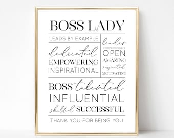 Boss Lady Printable Quote, Boss Lady Digital Download, Boss Lady Quote, Boss Lady Gift, Boss Lady Wall Art, Boss Lady Office Decor