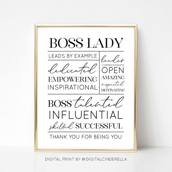 Boss Lady Printable Quote, Boss Lady Digital Download, Boss Lady Quote, Boss Lady Gift, Boss Lady Wall Art, Boss Lady Office Decor