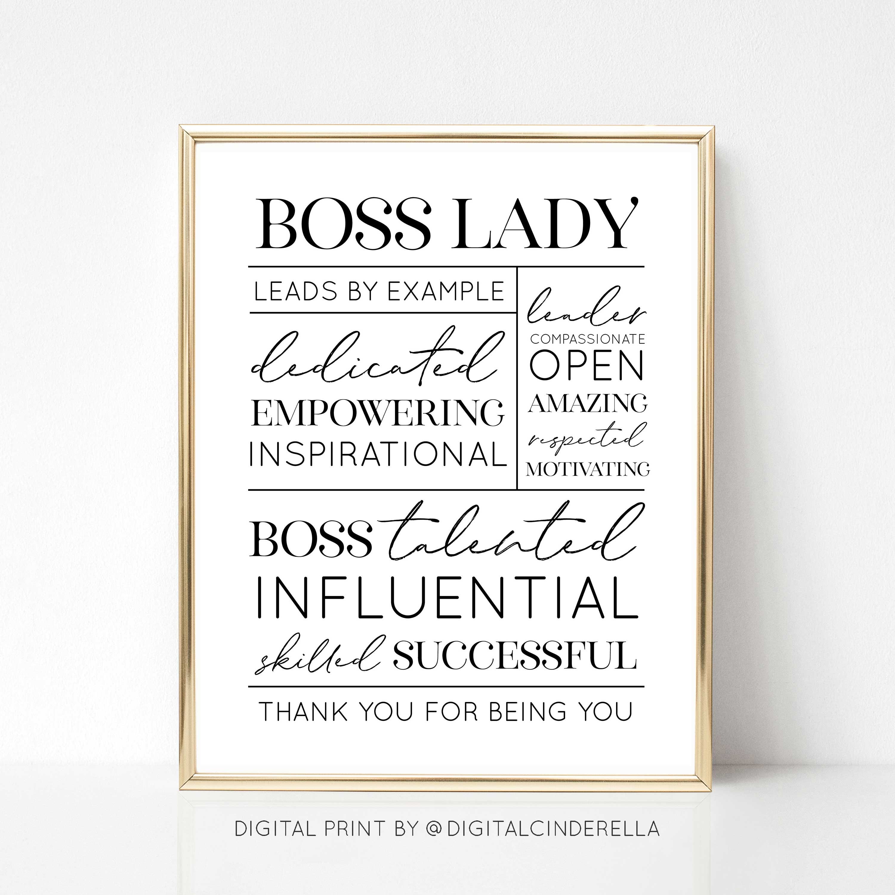 Lady Boss Office Quote, Lady - Lady Download, Wall Boss Digital Etsy Quote, Printable Decor Art, Gift, Boss Boss Lady Lady Boss Lady Boss