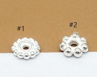 30 Sterling Silver Gear Bead Spacers, 925 Silver Daisy Flower Type Spacer Beads, Bracelet Bead, Shiny Bead Jewelry Finding, Jewelry Making