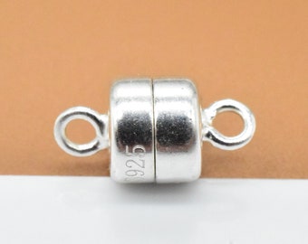 4 Sterling Silver Magnetic Clasps, 925 Silver Magnetic Clasps, Shiny Magnet Clasp, Bracelet Clasp, Necklace Clasp