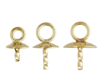 5pcs 14K Gold Filled Plain Cup & Twist Peg Drops, Gold Filled Cup and Peg, Jewelry Making, 3mm 4mm 5mm Cup, 1/20 14K GF