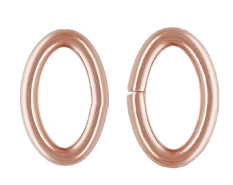 30pcs 14K Rose Gold Filled Oval Jump Ring, Rose Gold Filled Closed Jump Ring, Open Jump Ring, Jewelry Finging 3x4.6mm, Wire 22 Gauge, 0.64mm