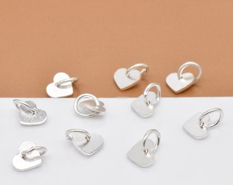 20 Sterling Silver Tiny Heart Charms, 925 Silver Shiny Heart Charms, Love Heart Charms, Valentines Jewelry, Bracelet Charm, Necklace Charm