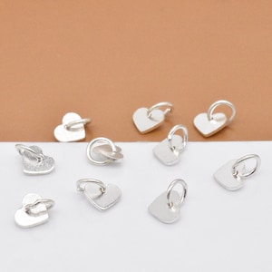 20 Sterling Silver Tiny Heart Charms, 925 Silver Shiny Heart Charms, Love Heart Charms, Valentines Jewelry, Bracelet Charm, Necklace Charm