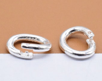 2 Sterling Silver Oval Lock Jump Rings 8x6mm, 925 Silver Lock Jump Ring, Lock in Jump Ring, Locking Jump Ring, Open to Closed Clasp