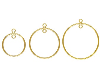 2pcs 14K Gold Filled Round Drop with Closed Jump Ring In & Out, Gold Filled Round Ring Drop, Wire 18 gauge, approx 1.0mm, Earring Findings