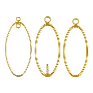 2pcs 14K Gold Filled Oval Drop with In&Out Ring, Earring Rings, Oval Jump Ring with Peg, Plain Jump Ring, Wire 19.5 gauge, approx 0.89mm