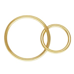 2pcs 14K Gold Filled Interlocking Jump Rings, Overlap Closed Jump Ring, Plain Connector Ring, Wire 18 gauge, approx 1.0mm, Jewelry Findings