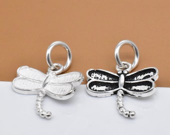 5 Sterling Silver Dragonfly Charms, 925 Silver Dragonfly Charm, Dragon Fly Charm, Insect Charm, Necklace Charm, Bracelet Charm Earring Charm