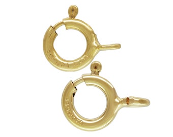 Fermoir Ressort Pour Bijoux - Or Blanc 10 Carats - Taille 5 Mm - Made In Italy - Neuf Sous Emballage