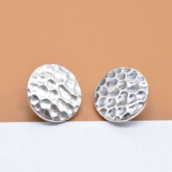 4 Sterling Silver Concave Button Clasps, 925 Silver Concave Button, Button Spacer, Cloth Button, Bracelet Button, Necklace Button