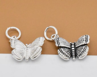 2 Sterling Silver Butterfly Charms,  925 Silver Butterfly Charms, Small Butterfly Charm, Garden Charm, Bracelet Charm, Necklace Charm