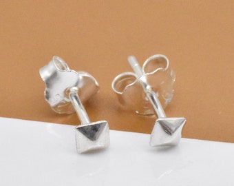 10 Pairs Sterling Silver Square Earring Posts, 925 Silver Square Post Earring, Square Stud Earring, Post Earring, Geometry Earring Findings