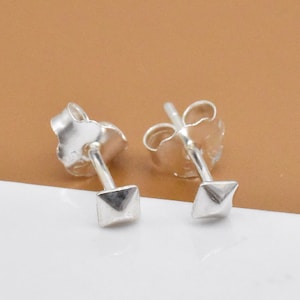 20 Pairs Sterling Silver Square Earring Posts, 925 Silver Square Post Earring, Square Stud Earring, Post Earring, Geometry Earring Findings