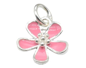 ティファニー ピンク エナメル デイジー フラワー チャーム 激レア Vintage Tiffany & Co Pink Enamel Sterling Silver Daisy Flower