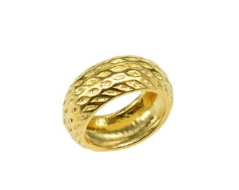 14K Gold Vermeil Style Large Hole Spacer Bead on 925 Sterling Silver, Heavy 14K Gold Plated Tire Bead, Donut Bead, Round Spacer Bead